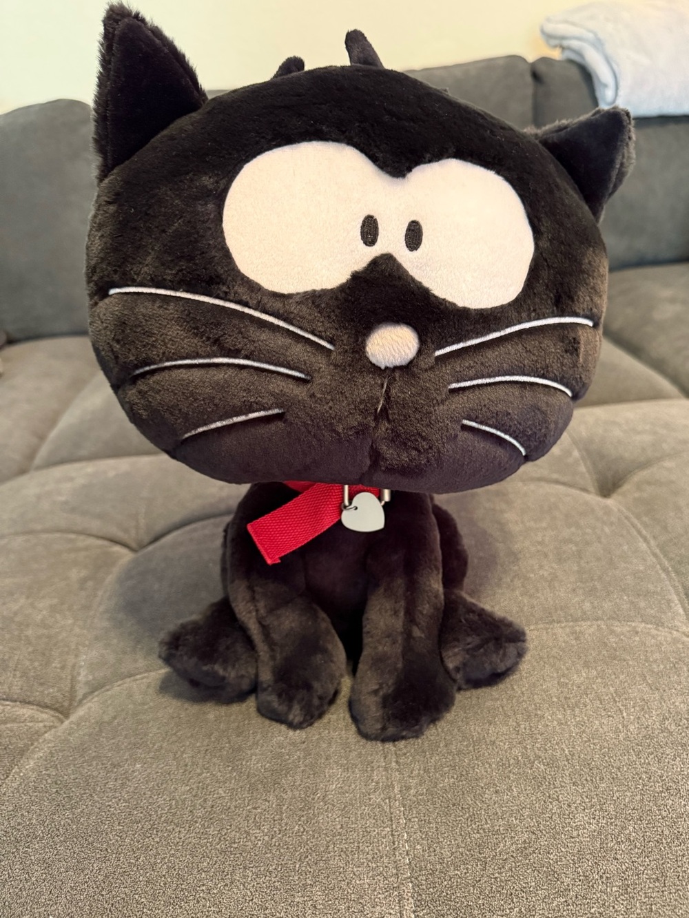 VTG Y2K Aeropostale Big Head Black Cat Plush NWT Red Heart Collar 13” 2000s
